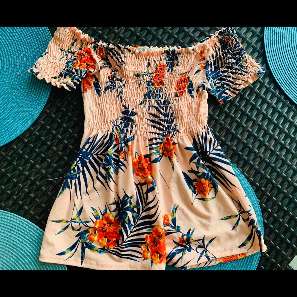 Xs off shoulder charlotte russe flower top
